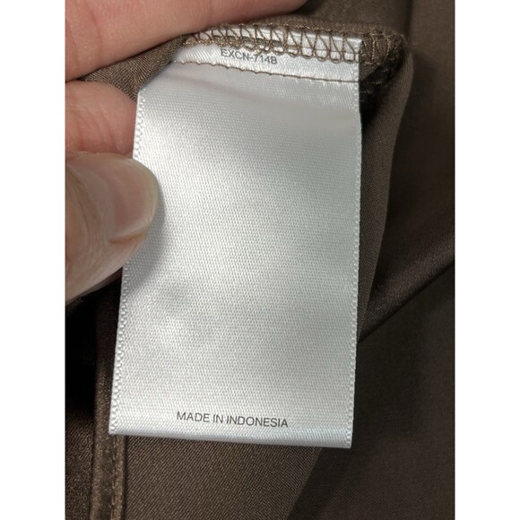 Express Satin Off The Shoulder Long Sleeve Top Brown Sz S - Picture 11 of 13